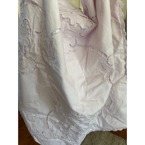 Simply Shabby Chic Pink Embroidered 24” Pillow Sham case Cotton euro Vintage - Picture 2 of 15